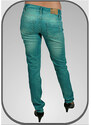 JOY JEANS Dámské tyrkysové jeansy GOSIA dl. 32" (81cm)