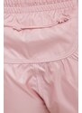 Kraťasy adidas Performance HC1663 dámské, růžová barva, vzorované, medium waist