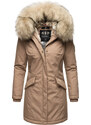 Dámská zimní bunda s kapucí a kožíškem Cristal Navahoo - TAUPE GREY