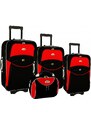 Rogal Červeno-černá sada 4 cestovních kufrů "Standard" - vel. S, M, L, XL