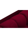 Vínově červená sametová rohová pohovka MICADONI MAMAIA 293 cm, levá