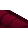Vínově červená sametová třímístná pohovka MICADONI MAMAIA 177 cm