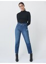 Tmavě modré dámské zkrácené straight fit džíny Salsa Jeans - Dámské