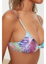 Trendyol Floral Patterned Knot Detailed Bikini Top