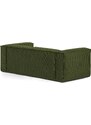 Zelená manšestrová třímístná pohovka Kave Home Blok 240 cm