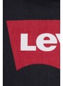 Bavlněná mikina Levi's pánská, černá barva, s kapucí, s potiskem, 38424.0001-Reds