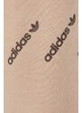 Kalhoty adidas Originals HM4871 dámské, béžová barva, s potiskem