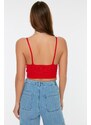 Trendyol Red Super Crop Knitwear Blouse
