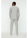 Trendyol Gray Regular Fit Printed Knitted Pajamas Set