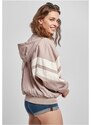 URBAN CLASSICS Ladies Crinkle Batwing Jacket - duskrose/whitesand