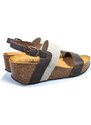 Dámské kožené sandály na klínku Plakton 875886 hnědá