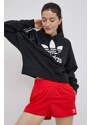 Kraťasy adidas Originals Adicolor dámské, červená barva, hladké, high waist, HE9495-VIVRED