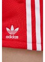 Kraťasy adidas Originals Adicolor dámské, červená barva, hladké, high waist, HE9495-VIVRED