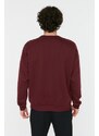 Trendyol Claret Red Oversize/Wide Cut Long Sleeve Crew Neck Textured Sweatshirt