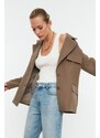 Trendyol Mink Oversize Lined Double Breasted Closure Woven Blazer Jacket