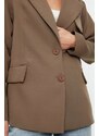 Trendyol Mink Oversize Lined Double Breasted Closure Woven Blazer Jacket