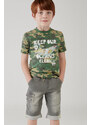 Boboli Chlapecké tričko s 3D velrybou maskáč