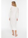 Trendyol White Midi Woven Kimono&Caftan 100% Cotton with Tassels