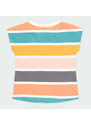 Boboli Dívčí tričko barevné pruhy Organic