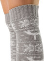 VFstyle světle šedé vánoční pletené návleky na nohy Christmas 65 cm