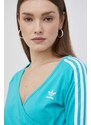 Tričko s dlouhým rukávem adidas Originals Adicolor HE4958 dámské, tyrkysová barva