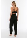 Trendyol Black Woven Frilly Blouse Pants Suit