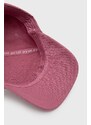 Bavlněná čepice EA7 Emporio Armani růžová barva, s aplikací