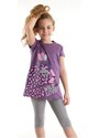 mshb&g Leopard Girl's Purple Tunic Tights Set