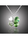 Sisi Jewelry Náhrdelník Swarovski Elements Čtyřlístek pro štěstí - zelený