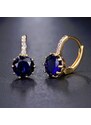 Sisi Jewelry Náušnice Swarovski Elements Bernadette Gold Sapphire