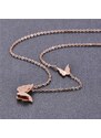 Victoria Filippi Stainless Steel Ocelový náhrdelník Parisi Rose Gold - chirurgická ocel, motýlek