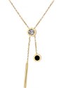 Victoria Filippi Stainless Steel Ocelový náhrdelník se zirkony Stephanie Gold - chirurgická ocel