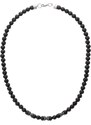 Manoki Pánský korálkový náhrdelník Luis - 6 mm lávový kámen, etno styl