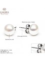 Gaura Pearls Náušnice s černou 8.5-9 mm perlou Stephanie IV, stříbro 925/1000