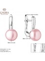 Gaura Pearls Stříbrné náušnice s levandulovou řiční perlou Georgia, stříbro 925/1000