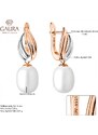 Gaura Pearls Stříbrné pozlacené náušnice s řiční perlou Lydia Gold,stříbro 925/1000