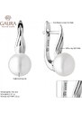 Gaura Pearls Stříbrné náušnice s bílou řiční perlou Grace, stříbro 925/1000