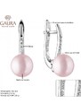 Gaura Pearls Stříbrné náušnice s levandulovou perlou Amber, stříbro 925/1000