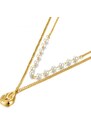 Victoria Filippi Stainless Steel Ocelový náhrdelník Réa Gold - chirurgická ocel, perla