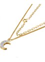 Victoria Filippi Stainless Steel Ocelový náhrdelník Anna Gold - chirurgická ocel, půlměsíc, hvězda