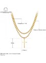 Victoria Filippi Stainless Steel Ocelový náhrdelník Paisé Gold - chirurgická ocel, kříž