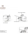 Gaura Pearls Stříbrné náušnice s černou řiční perlou Emily, stříbro 925/1000