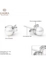 Gaura Pearls Stříbrné náušnice s levandulovou řiční perlou Emily, stříbro 925/1000