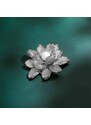 Éternelle Brož s perlou a zirkony Lotus White - lotosový květ