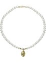 Manoki Perlový náhrdelník Celeste Gold - medailonek Panna Maria