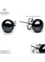 Gaura Pearls Stříbrné náušnice s černou perlou Hayley I, stříbro 925/1000