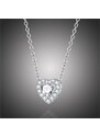 GRACE Silver Jewellery Stříbrný náhrdelník se zirkony Cristiana - stříbro 925/1000, srdce