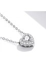 GRACE Silver Jewellery Stříbrný náhrdelník se zirkony Cristiana - stříbro 925/1000, srdce
