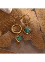 GRACE Jewellery Ocelové náušnice se zeleným kamenem Thália, chirurgická ocel