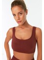 Trendyol Brown Seamless/Seamless Pile Sports Bra with Light Support/Shaping Sports Bra